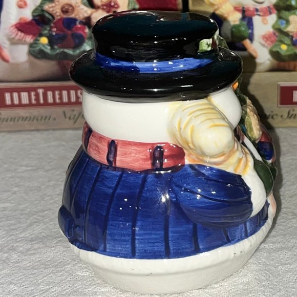 Vintage Ceramic Snowman Napkin Holder, Candle Holders, Salt and Pepper Set - Picture 11 of 16